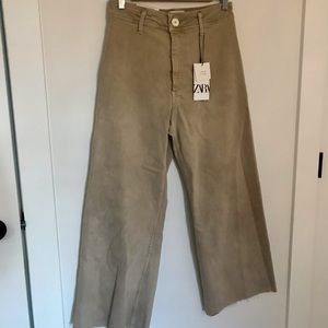 NWT Zara The Marine Wide Leg Jeans in Aged Stone